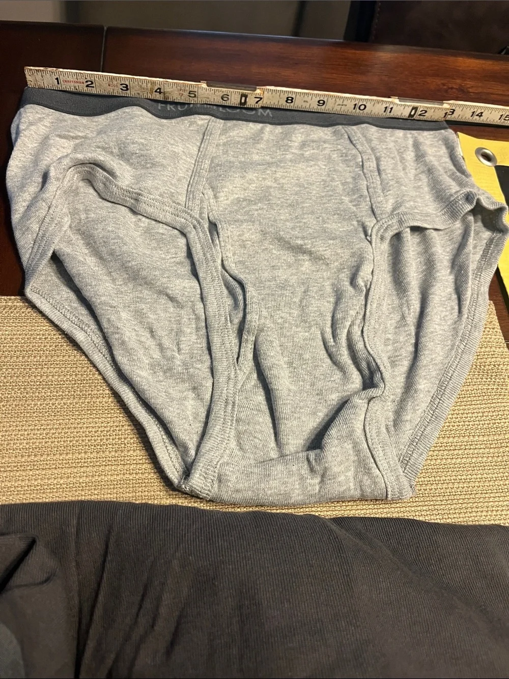 Bundle this .73.. Fruit of the Loom Men's Briefs 3-Pack - Blue, Black, Gray l
